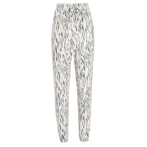 New Express Med Pants Elastic Waist High Waisted Cozy Leopard Jogger Loungewear - Picture 14 of 14